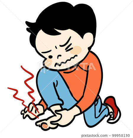 boy with injured leg 99958130