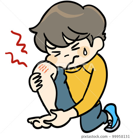 boy with injured leg boy with injured leg 99958131