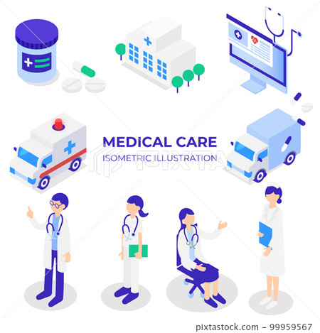 Medical isometric illustration set (medical workers, accessories, etc.) Medical isometric illustration set (medical workers, accessories, etc.) 99959567