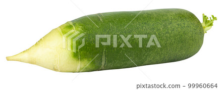 Green radish isolated on a white background Green radish isolated on a white background 99960664