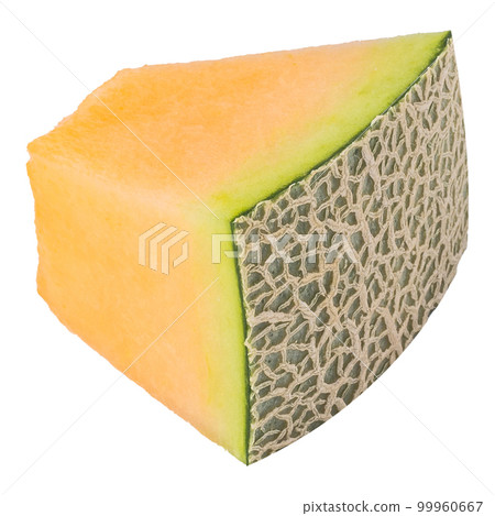 cantaloupe melon isolated on a white background cantaloupe melon isolated on a white background 99960667