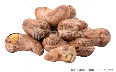 Roasted cashew nuts isolated on a white background 99960766