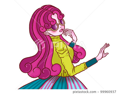 Girl looking back White background Girl looking back White background 99960937