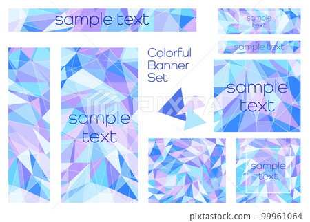 Banner set _ triangle mosaic _ blue 99961064