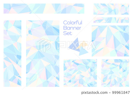 橫幅集_三角形馬賽克_淡藍色 99961847