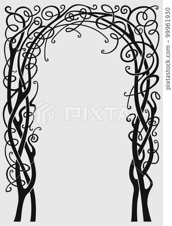 Silhouette arch of vine isolate pattern forging 99961930