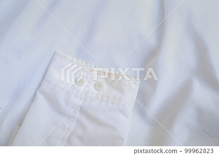dirty stain on part of shirt from daily life activity for cleaning concept. selective focus. 99962823