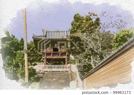 水彩風格的 Taimadera Okuin Romon,奈良縣葛城市 水彩風格的 Taimadera Okuin Romon,奈良縣葛城市 99963173