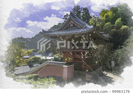 Watercolour-style Taimadera Okuin Romon, Katsuragi City, Nara Prefecture Watercolour-style Taimadera Okuin Romon, Katsuragi City, Nara Prefecture 99963176
