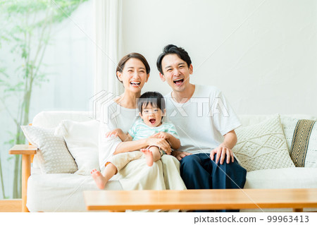 Three people family image Three people family image 99963413