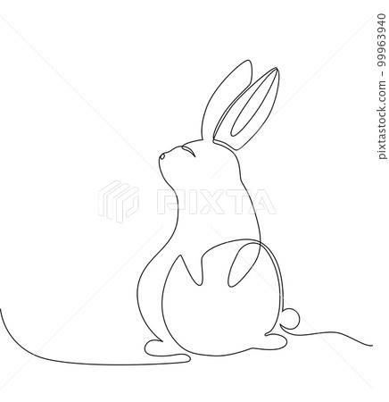 The Easter Bunny is drawn single line. The Easter Bunny is drawn single line. 99963940