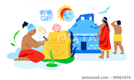 Watch a solar eclipse - modern colored vector illustration Watch a solar eclipse - modern colored vector illustration 99963974