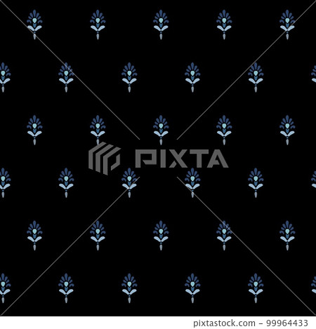 Traditional elegant blue floral seamless pattern. Hand drawn abstract flowers, arabesue. Indian, Persian design. Foulard pattern for fabric, textile, scrapbooking or wallpaper. Ethnic indigo motif. Traditional elegant blue floral seamless pattern. Hand drawn abstract flowers, arabesue. Indian, Persian design. Foulard pattern for fabric, textile, scrapbooking or wallpaper. Ethnic indigo motif. 99964433