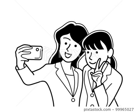 使用智能手機自拍的女商人 99965027