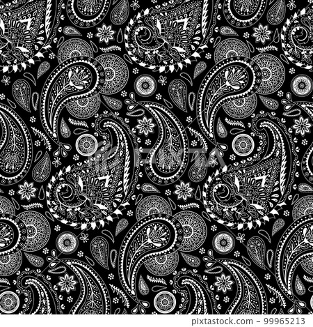 Paisley Ethnic Floral Hand Drawn Seamless Pattern Paisley Ethnic Floral Hand Drawn Seamless Pattern 99965213