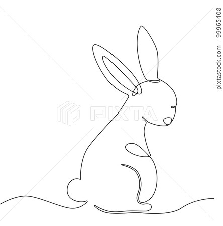 The Easter Bunny is drawn single line. 99965408