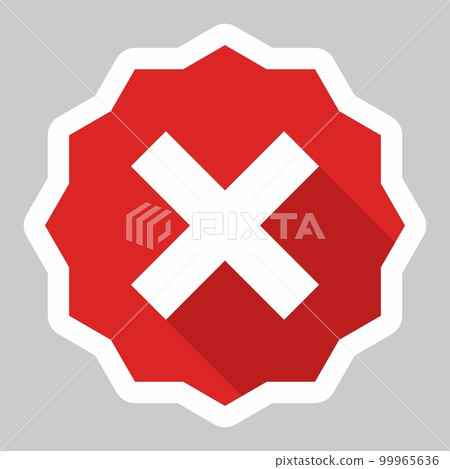 Cross Sign X Icon Red Sketch Mark Grunge Brush For Symbol Of Wrong