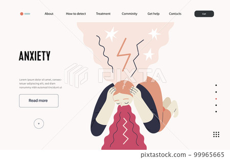 Mental disorders web template. Anxiety- modern flat vector illustration of a woman vomiting, meeting with a stress experience- burst, explosion. People emotional, psychological, mental traumas concept Mental disorders web template. Anxiety- modern flat vector illustration of a woman vomiting, meeting with a stress experience- burst, explosion. People emotional, psychological, mental traumas concept 99965665