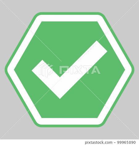 Check marks, Tick marks, Accepted, Approved, Yes, Correct, Ok, Right Choices, Task Completion, Voting. - vector mark symbols in green. Isolated icon. 99965890