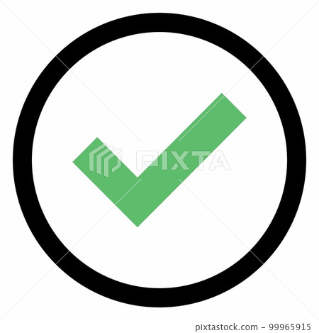 Check marks, Tick marks, Accepted, Approved, Yes, Correct, Ok, Right Choices, Task Completion, Voting. - vector mark symbols in green. Isolated icon. 99965915