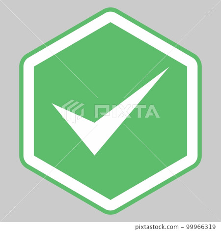 Check marks, Tick marks, Accepted, Approved, Yes, Correct, Ok, Right Choices, Task Completion, Voting. - vector mark symbols in green. Isolated icon. 99966319