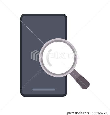 Search smartphone Icon. Smart phone with magnifier. Vector Illustration 99966776