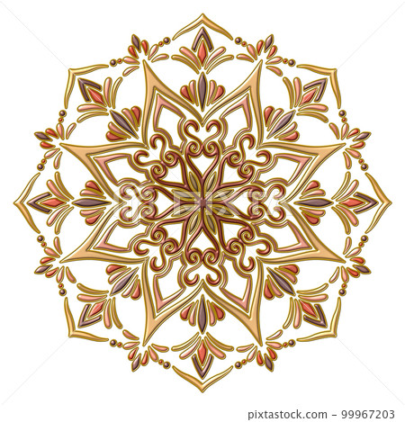 暖色調曼陀羅藝術,光澤如琺瑯 暖色調曼陀羅藝術,光澤如琺瑯 99967203