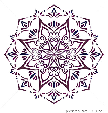 深紫色紋身般的幾何圖案曼陀羅 99967206
