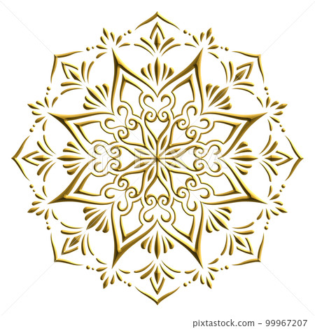 幾何圖案曼陀羅藝術如金飾 99967207