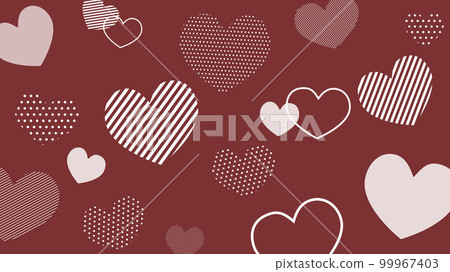 棕色的心形矢量背景插畫素材【橫向】 99967403