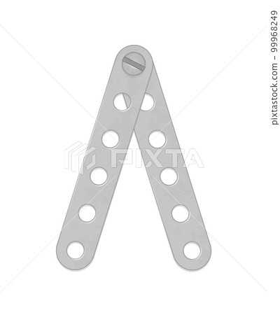 Cyrillic alphabet from the details of the iron constructor. Vector illustration isolated on white background 99968249