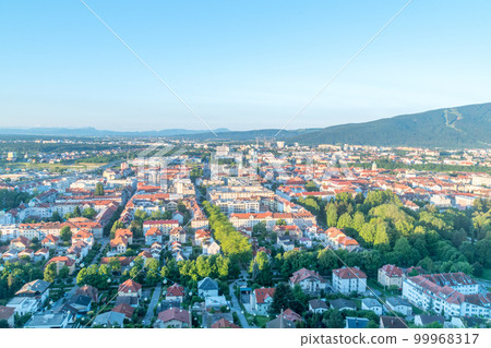 Early morning view on Maribor city center in Slovenia. Maribor is second-largest city in Slovenia. 99968317