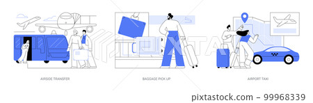 Airport arrivals abstract concept vector illustrations. 99968339