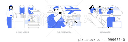 On the plane abstract concept vector illustrations. On the plane abstract concept vector illustrations. 99968340