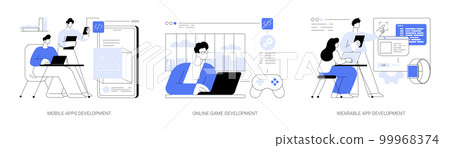 Back end engineering abstract concept vector illustrations. 99968374