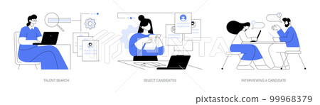 Searching employees abstract concept vector illustrations. Searching employees abstract concept vector illustrations. 99968379