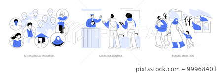 Leaving a country abstract concept vector illustrations. Leaving a country abstract concept vector illustrations. 99968401