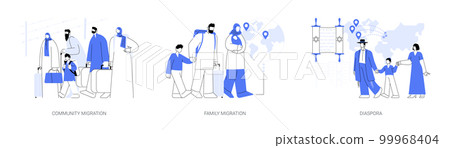 Relocation abstract concept vector illustrations. 99968404