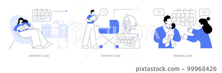 Newborn childcare abstract concept vector illustrations. 99968426