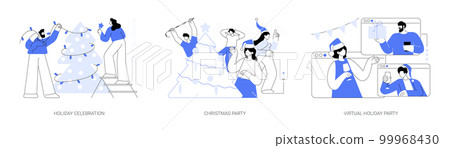 Winter holiday tradition abstract concept vector illustrations. 99968430