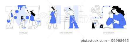 Family house decor abstract concept vector illustrations. Family house decor abstract concept vector illustrations. 99968435