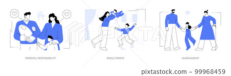 Child custody abstract concept vector illustrations. Child custody abstract concept vector illustrations. 99968459