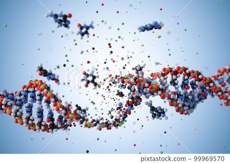 Molecular structure of DNA. 3D rendering. 99969570