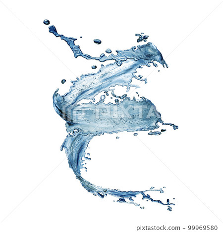 blue water splash isolated on white background 99969580