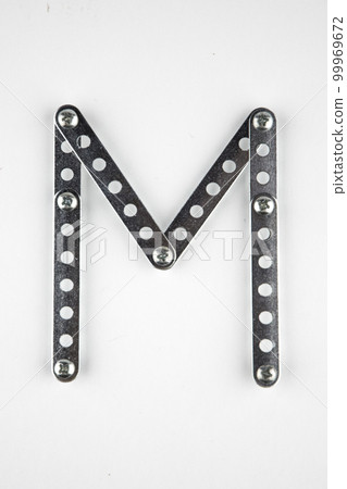 Letter M from the English alphabet of Children's metal designer kit Letter M from the English alphabet of Children's metal designer kit 99969672
