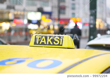 Taxi car in the street in Istanbul Taxi car in the street in Istanbul 99972204
