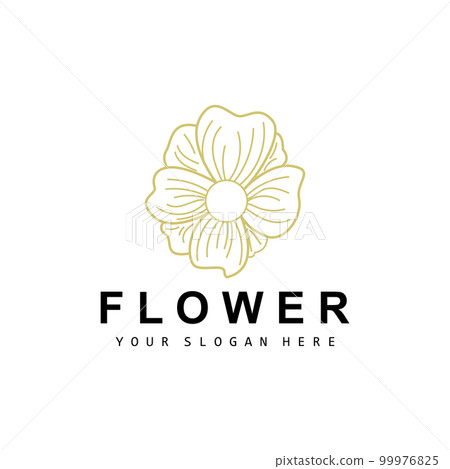 Simple Botanical Leaf and Flower Logo, Vector Natural Line Style, Decoration Design, Banner, Flyer, Wedding Invitation, and Product Branding 99976825