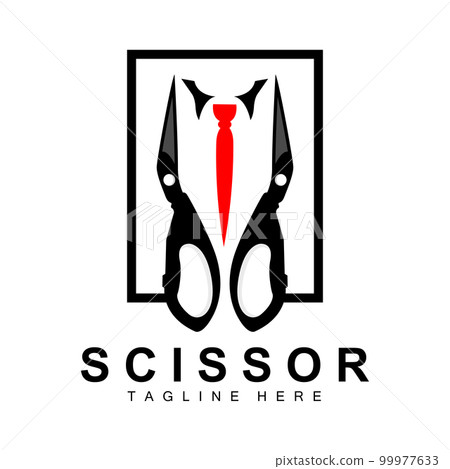 Scissors Logo Design, Barbershop Shaver Vector, Babershop Scissors Brand Illustration 99977633