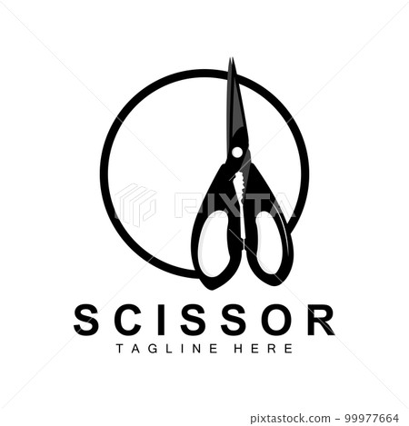 Scissors Logo Design, Barbershop Shaver Vector, Babershop Scissors Brand Illustration 99977664
