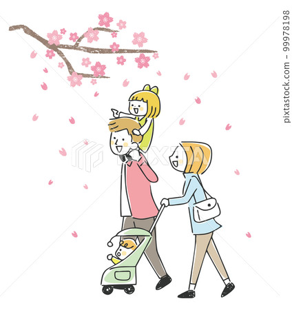 家庭出遊賞櫻 99978198